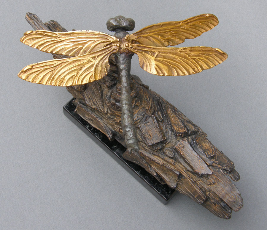 Dragonfly on a branch - bronze